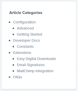 KB Article Category Widget