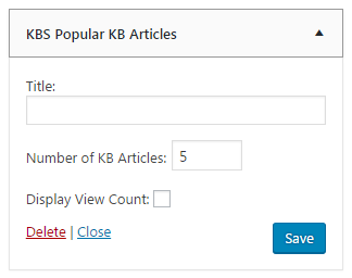 Configure Popular Articles Widget